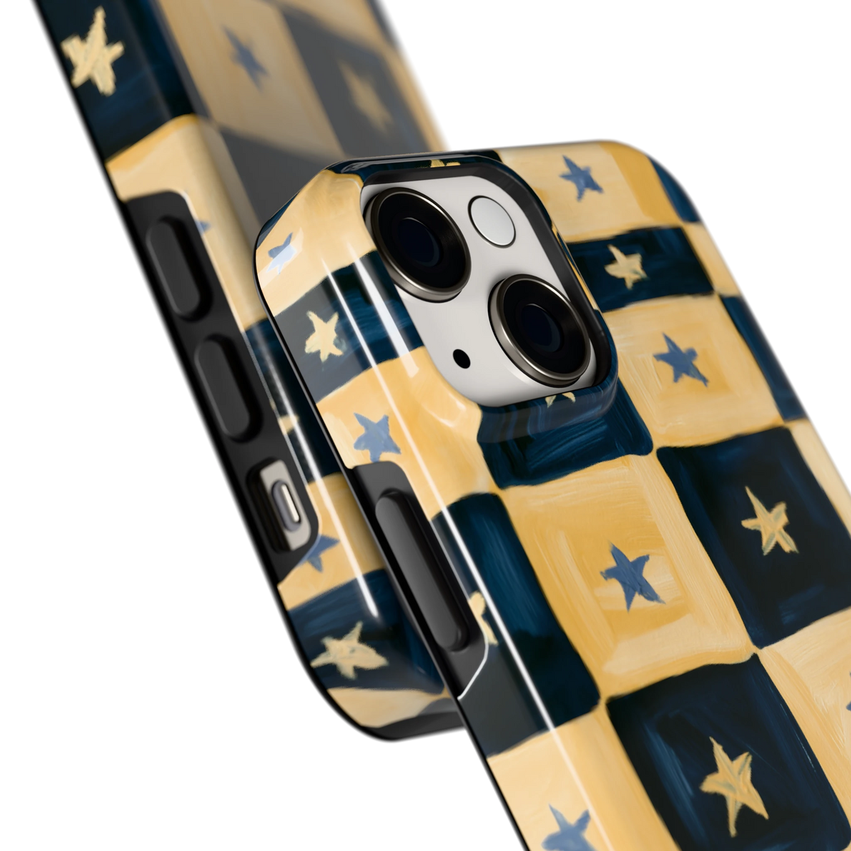 Sterrendambord hoesje voor iPhone 13 mini, close-up