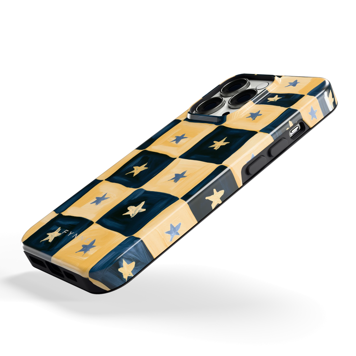 Sterrendambord hoesje voor iPhone 13 Pro, schuin