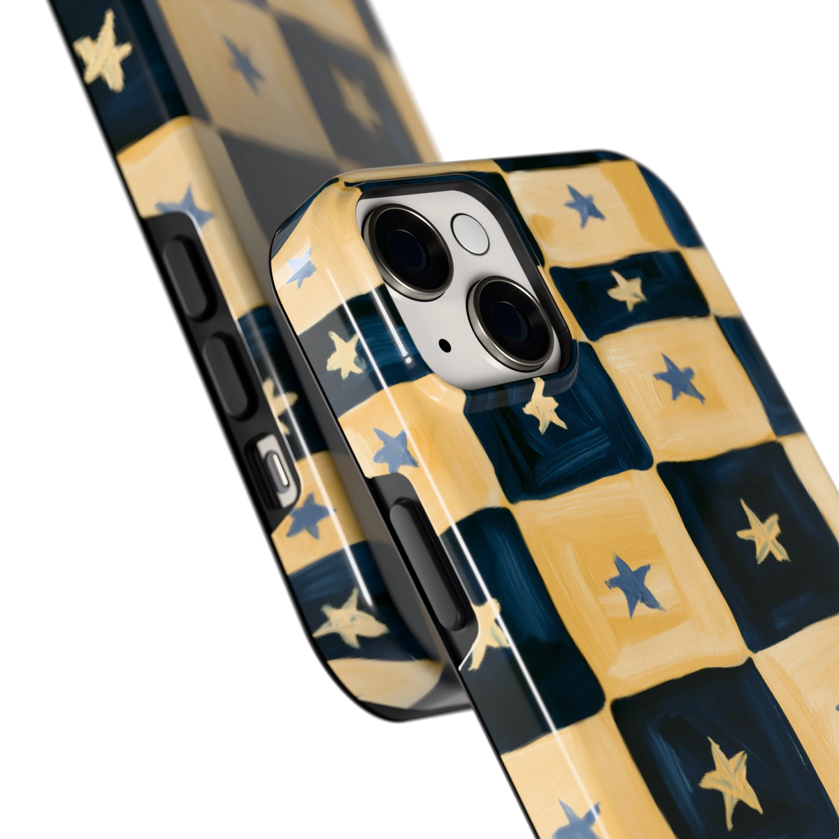Sterrendambord hoesje voor iPhone 14 Plus, close-up