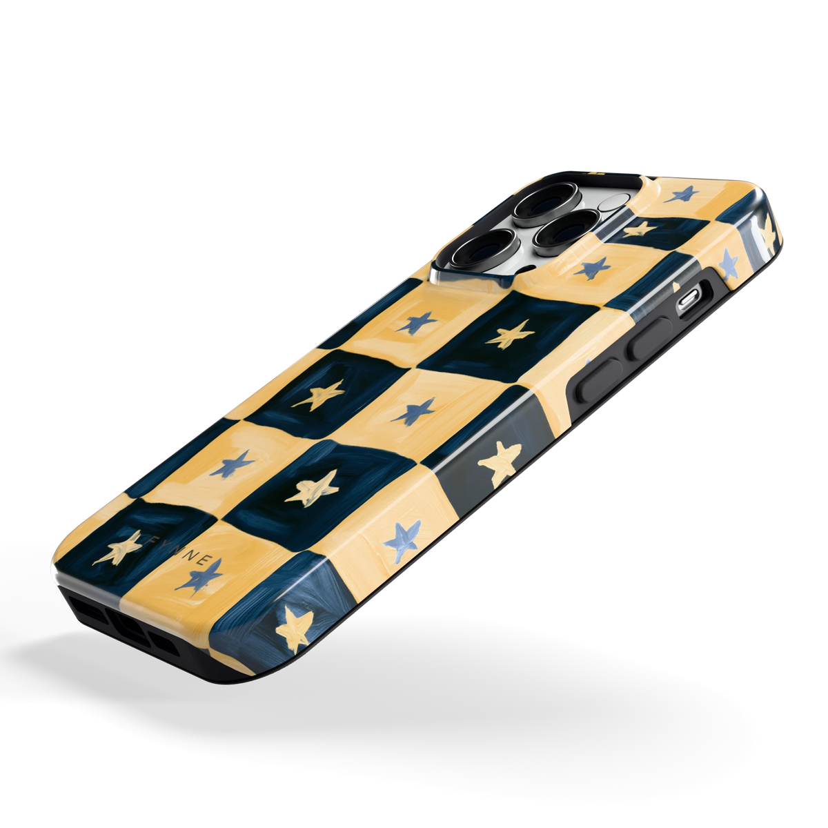 Sterrendambord hoesje voor iPhone 14 Pro, schuin