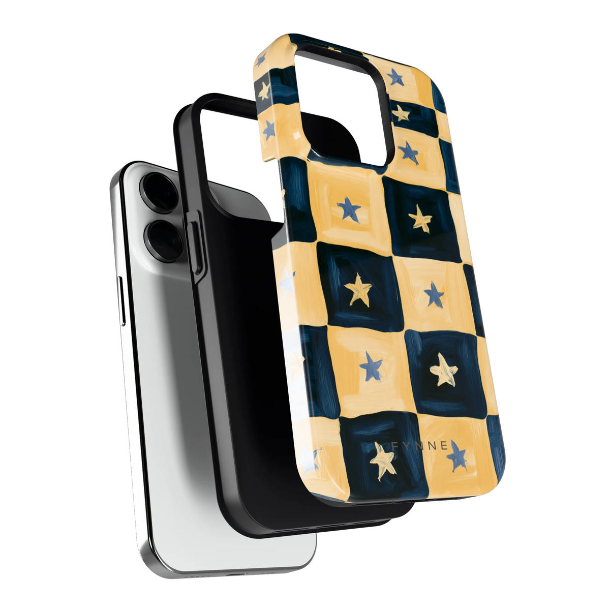 Sterrendambord hoesje voor iPhone 14 Pro, los van de telefoon