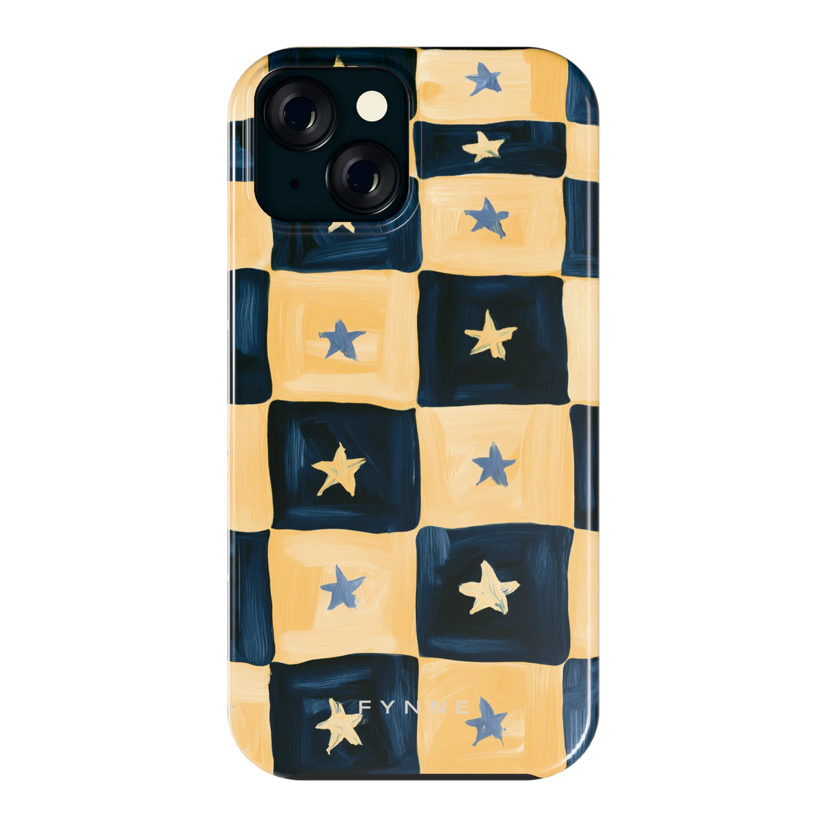 Sterrendambord hoesje voor iPhone 15, achterkant