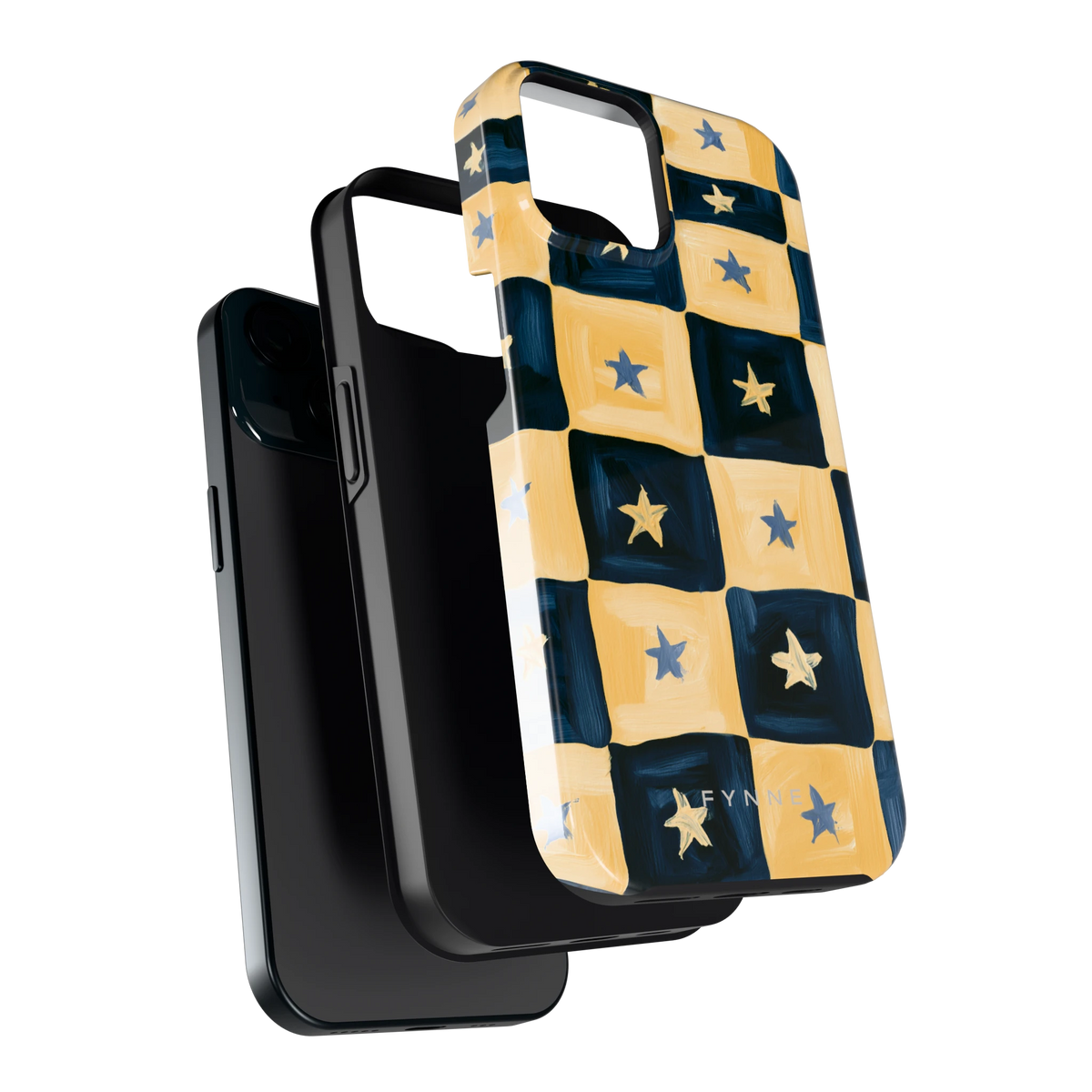 Sterrendambord hoesje voor iPhone 15, los van de telefoon