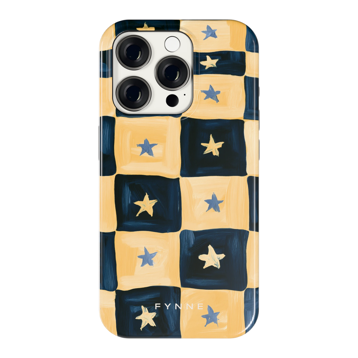 Sterrendambord hoesje voor iPhone 15 Pro, achterkant