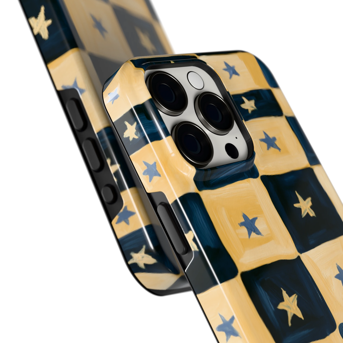 Sterrendambord hoesje voor iPhone 15 Pro Max, close-up