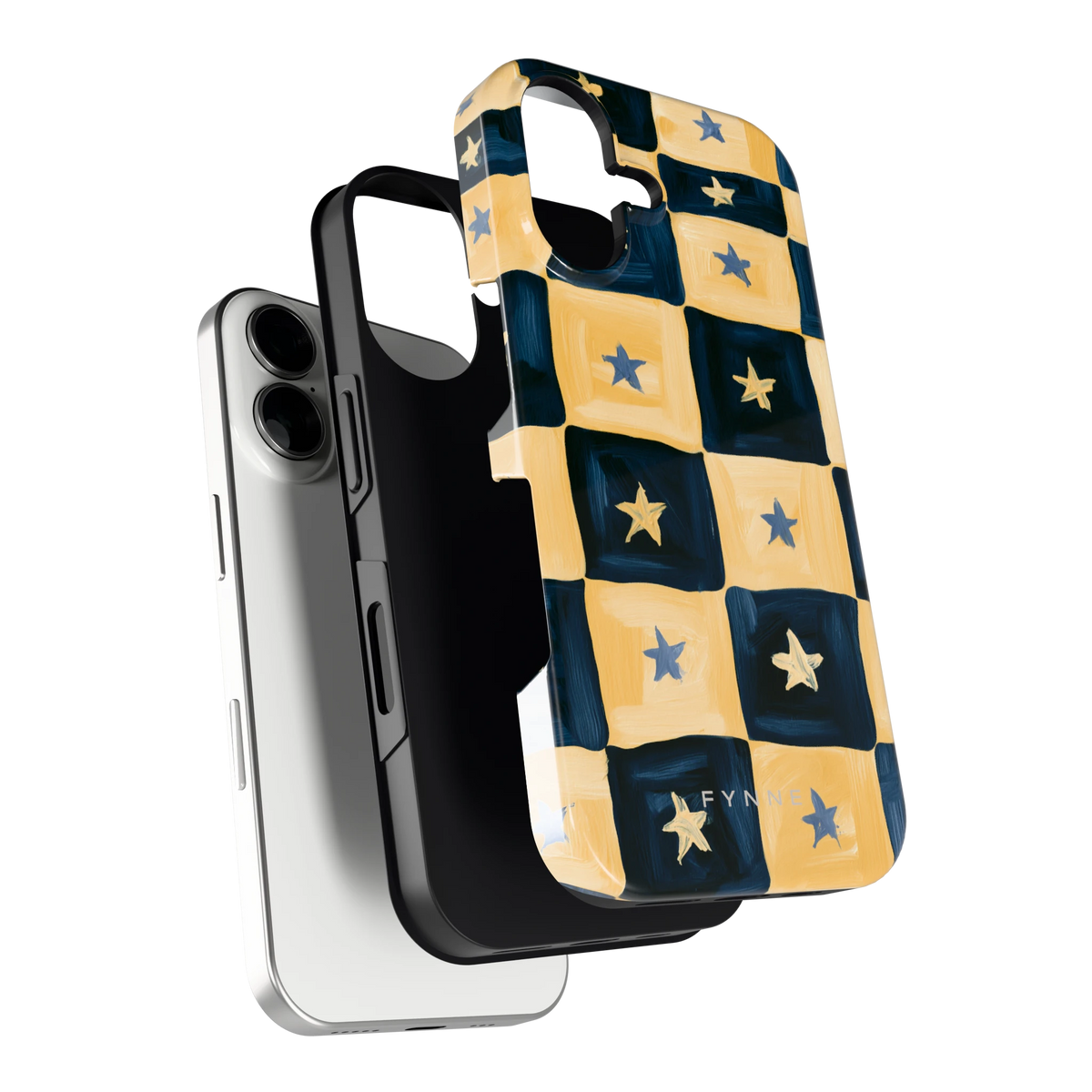 Sterrendambord hoesje voor iPhone 16, los van de telefoon