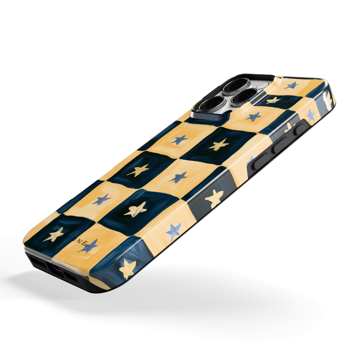 Sterrendambord hoesje voor iPhone 16 Pro Max, schuin