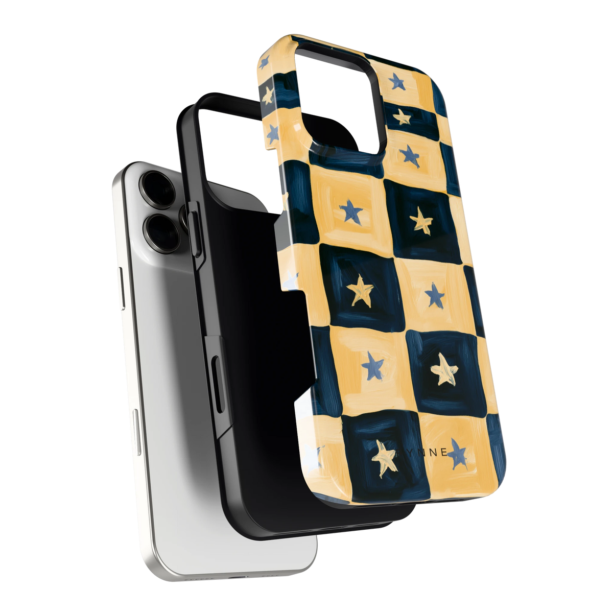 Sterrendambord hoesje voor iPhone 16 Pro Max, los van de telefoon