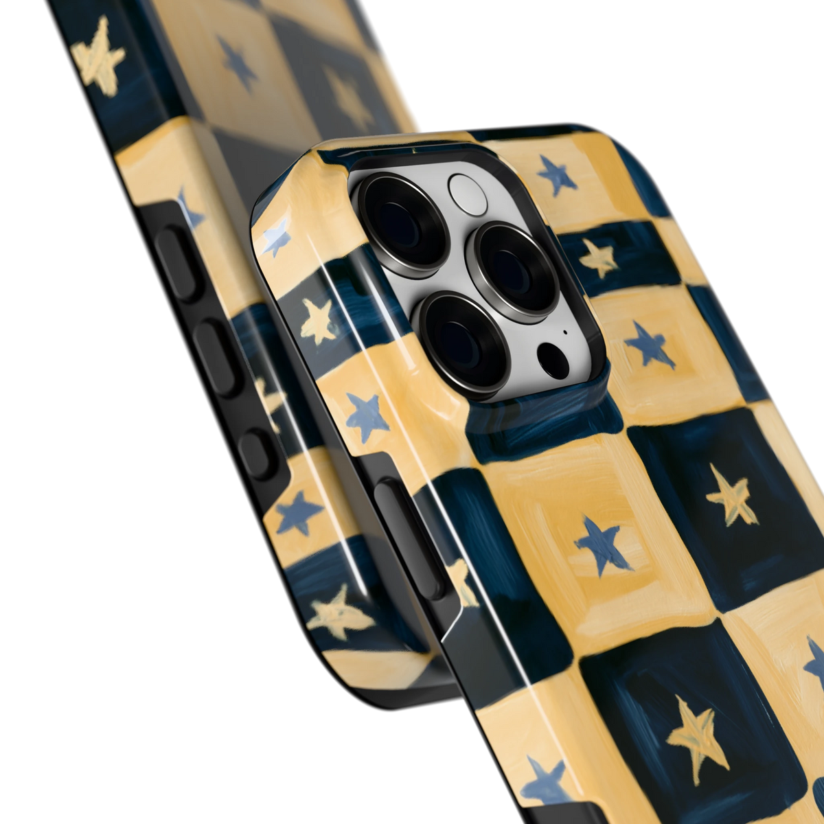 Sterrendambord hoesje voor iPhone 16 Pro Max, close-up
