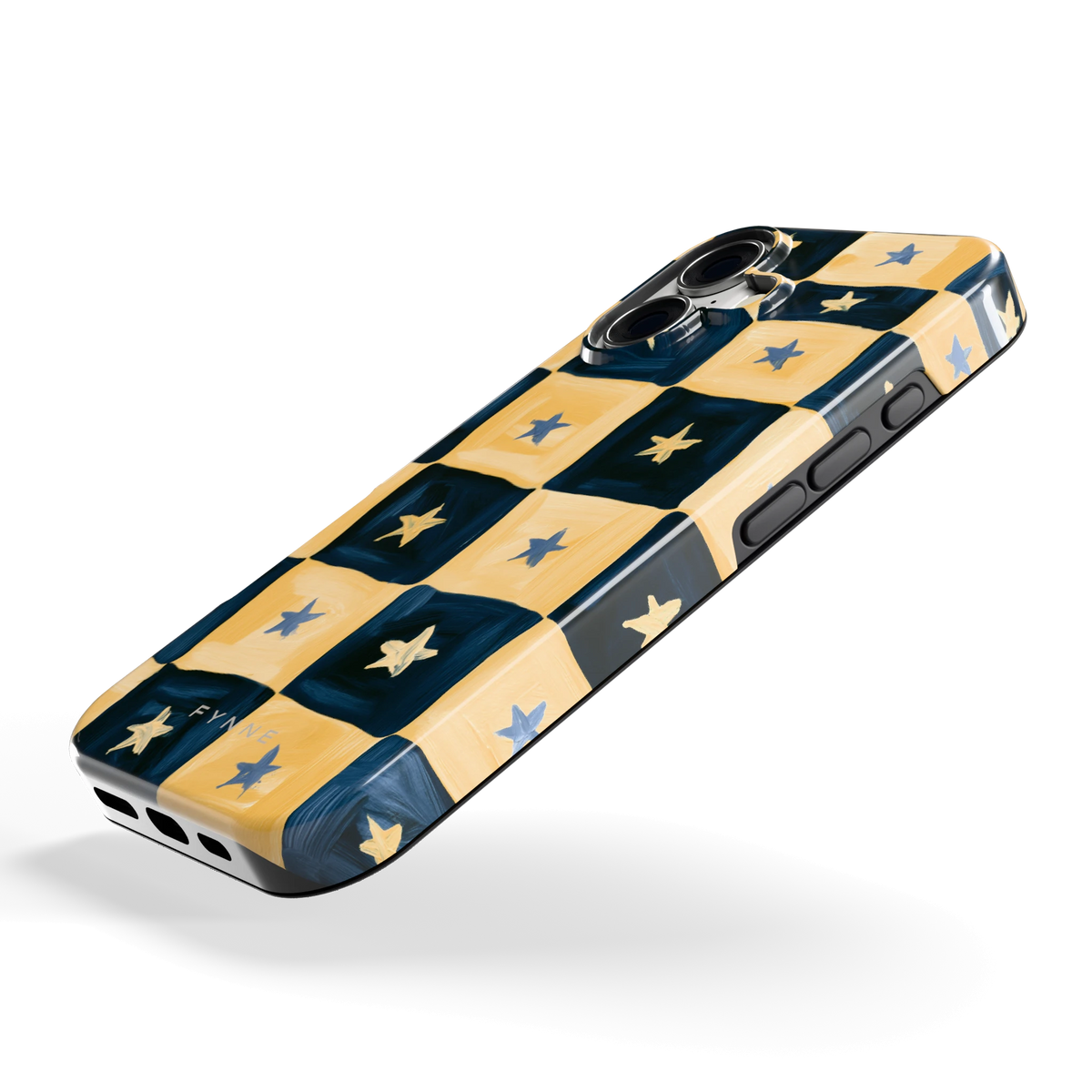 Sterrendambord hoesje voor iPhone 17, schuin