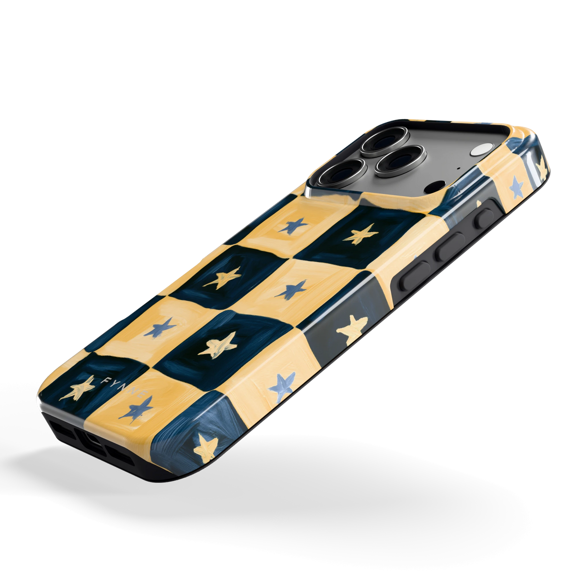 Sterrendambord hoesje voor iPhone 17 Pro, schuin