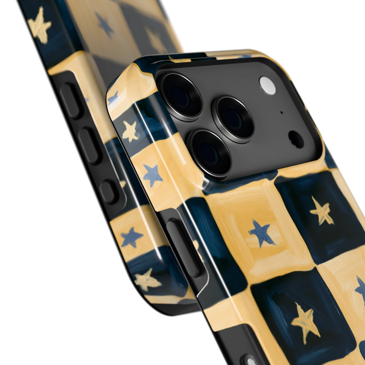 Sterrendambord hoesje voor iPhone 17 Pro, close-up