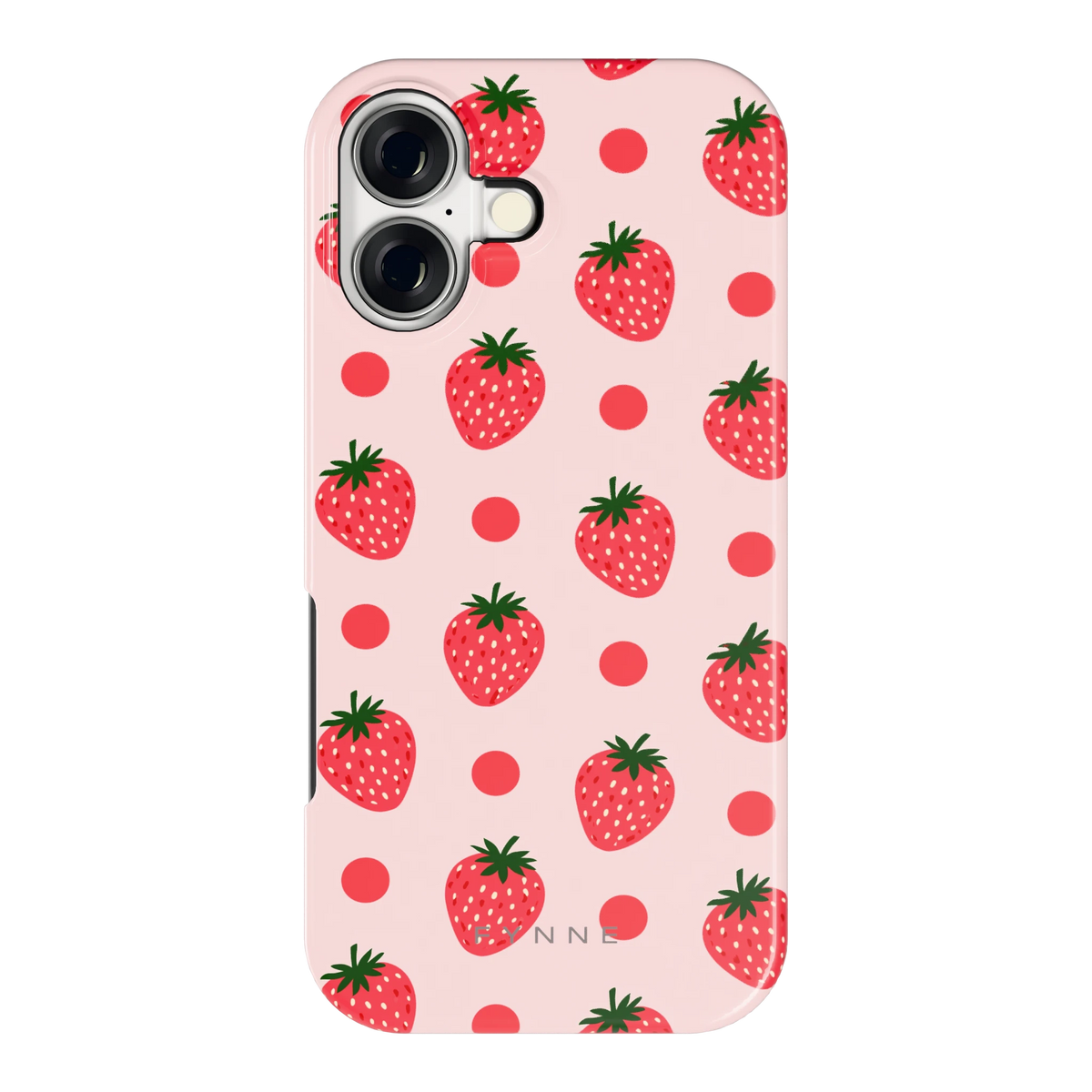 Aardbeien en Stippen hoesje voor iPhone 17, achterkant