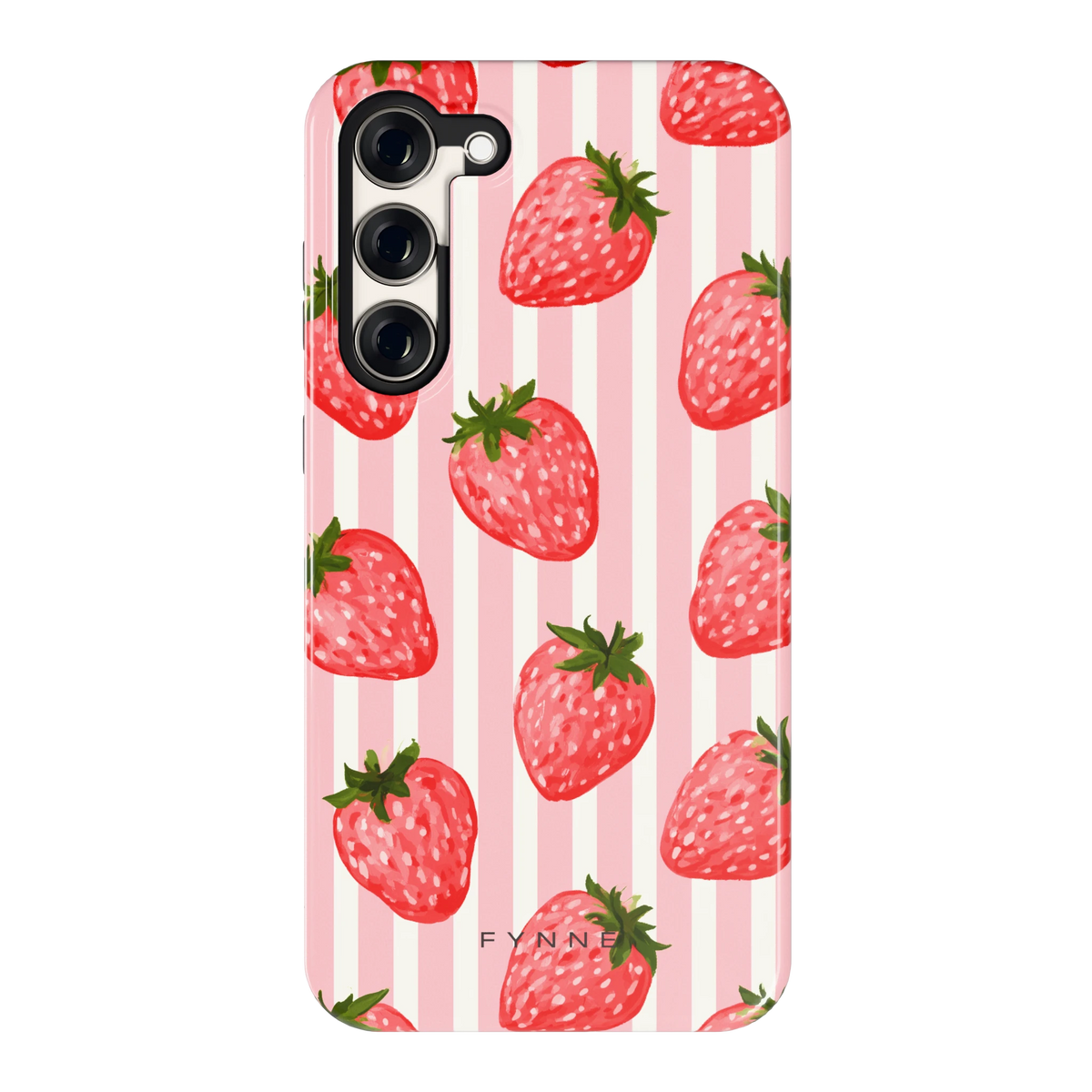 Aardbeienstrepen hoesje voor Galaxy S23+, achterkant