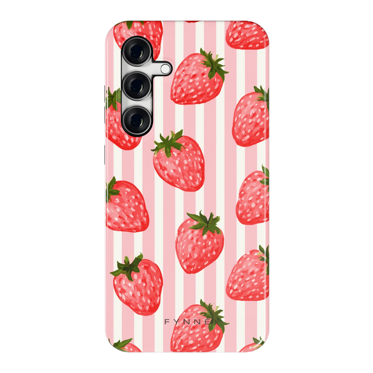 Aardbeienstrepen hoesje voor Galaxy S24 FE, achterkant