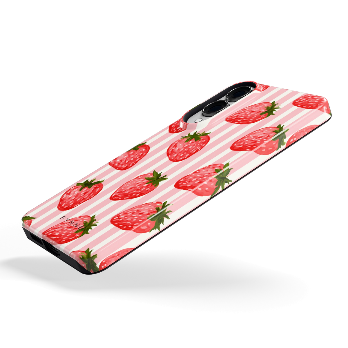 Aardbeienstrepen hoesje voor Galaxy S25 Edge, schuin
