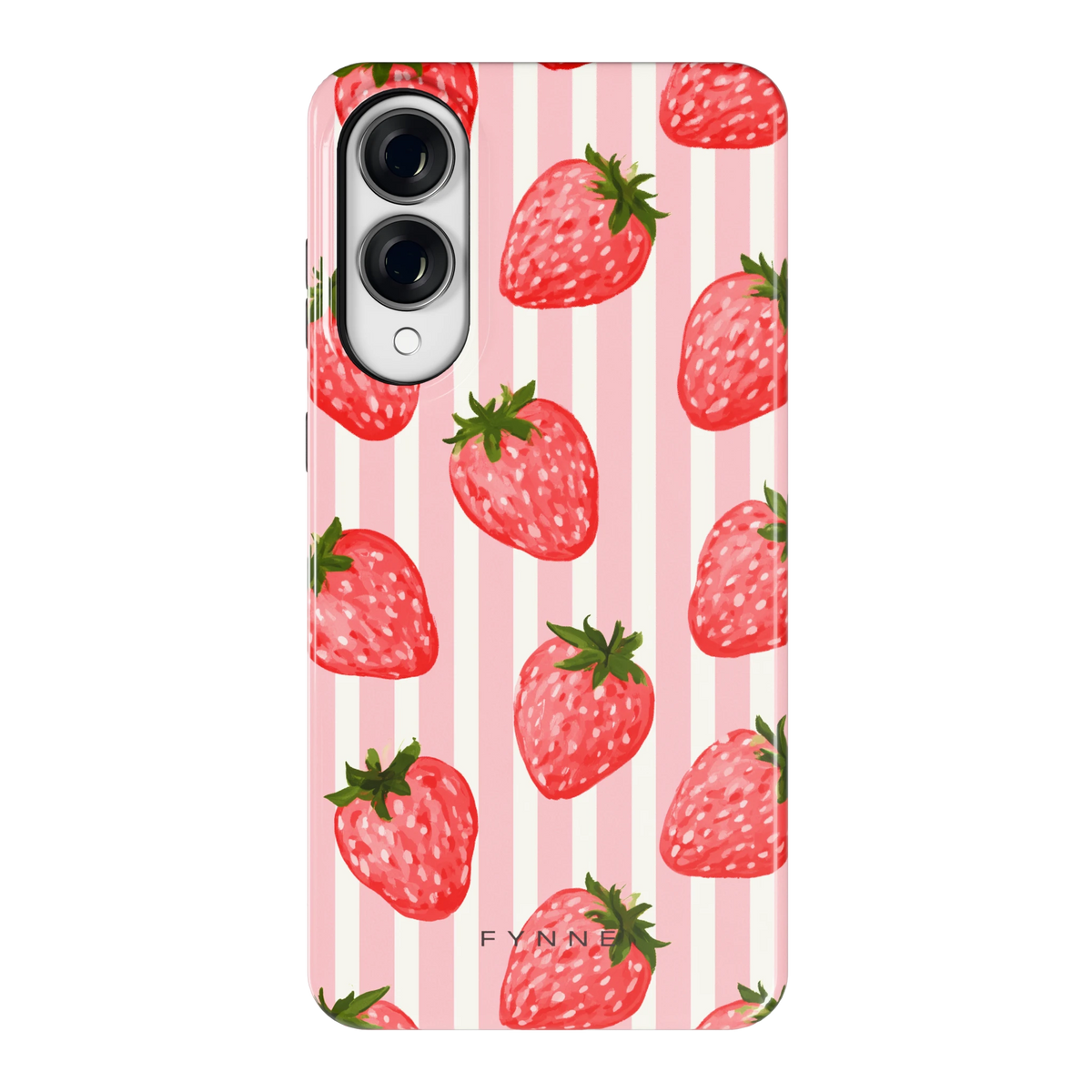 Aardbeienstrepen hoesje voor Galaxy S25 Edge, achterkant