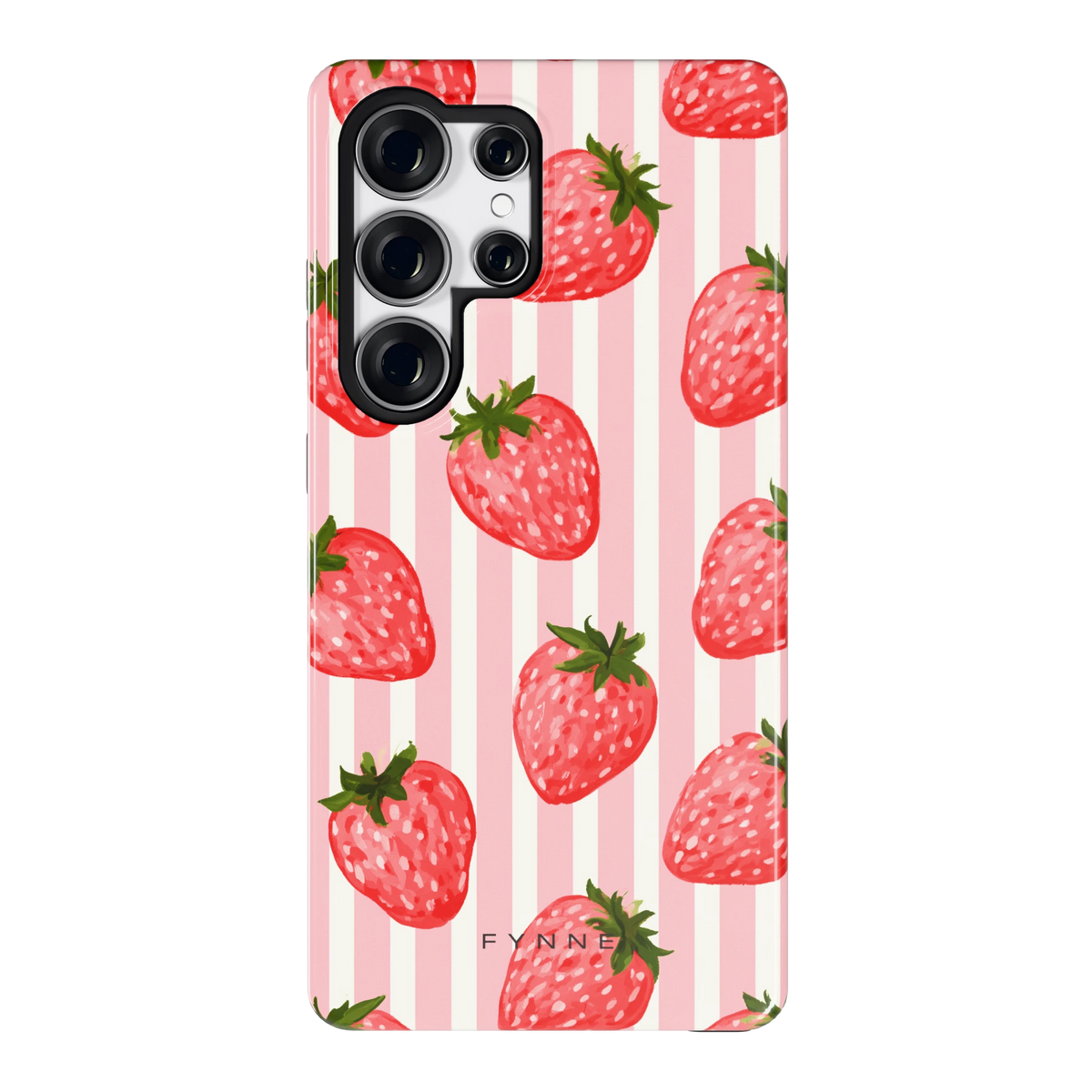 Aardbeienstrepen hoesje voor Galaxy S25 Ultra, achterkant