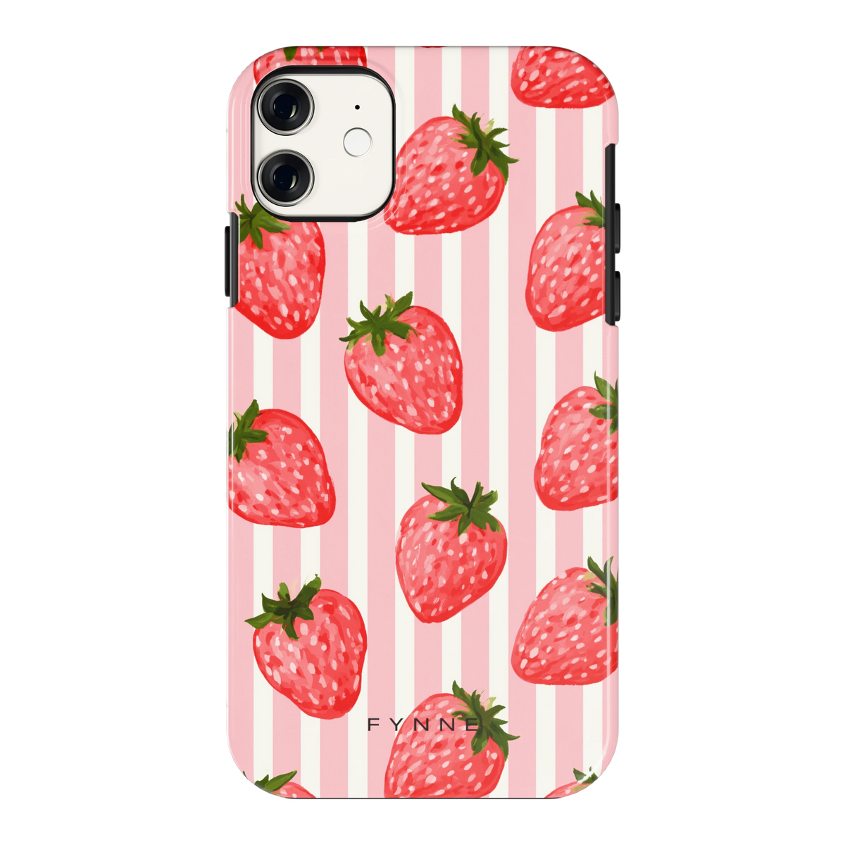 Aardbeienstrepen hoesje voor iPhone 11, achterkant