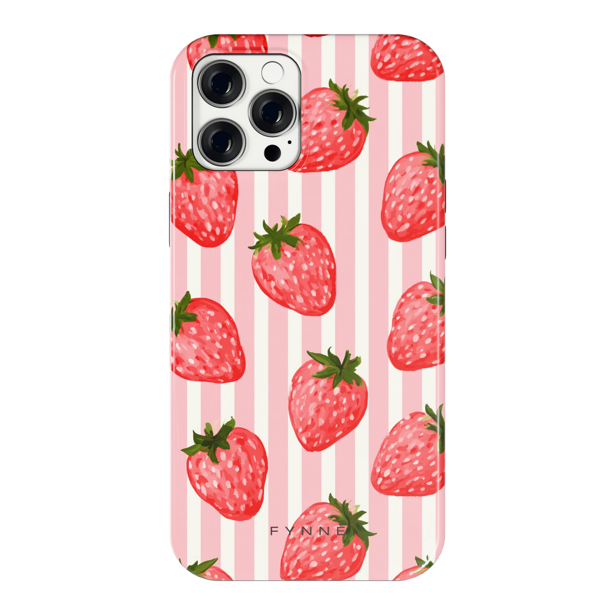 Aardbeienstrepen hoesje voor iPhone 12 Pro Max, achterkant