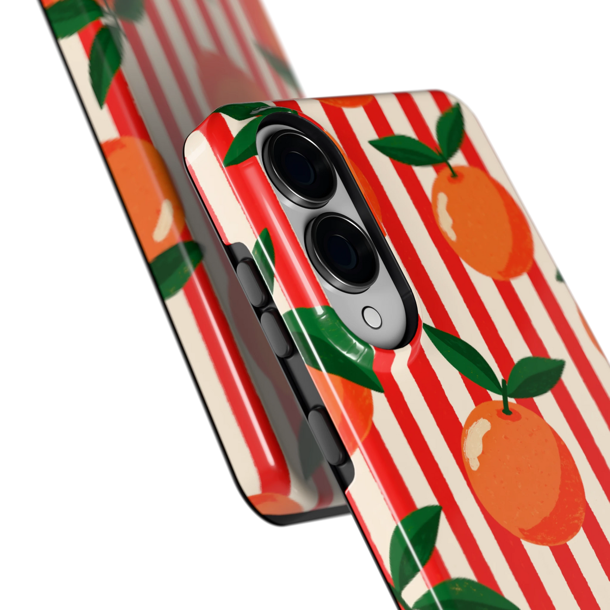 Gestreepte sinaasappels hoesje voor Galaxy S25 Edge, close-up