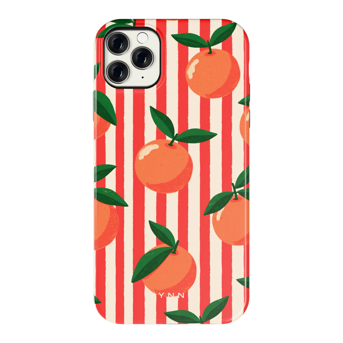 Gestreepte sinaasappels hoesje voor iPhone 11 Pro Max, achterkant