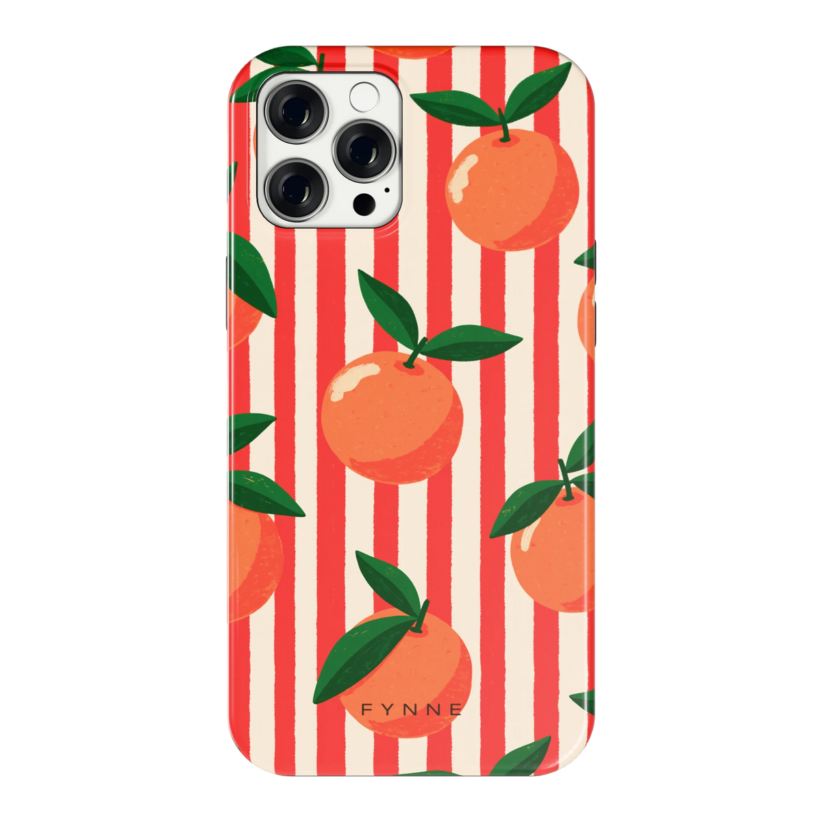 Gestreepte sinaasappels hoesje voor iPhone 12 Pro Max, achterkant