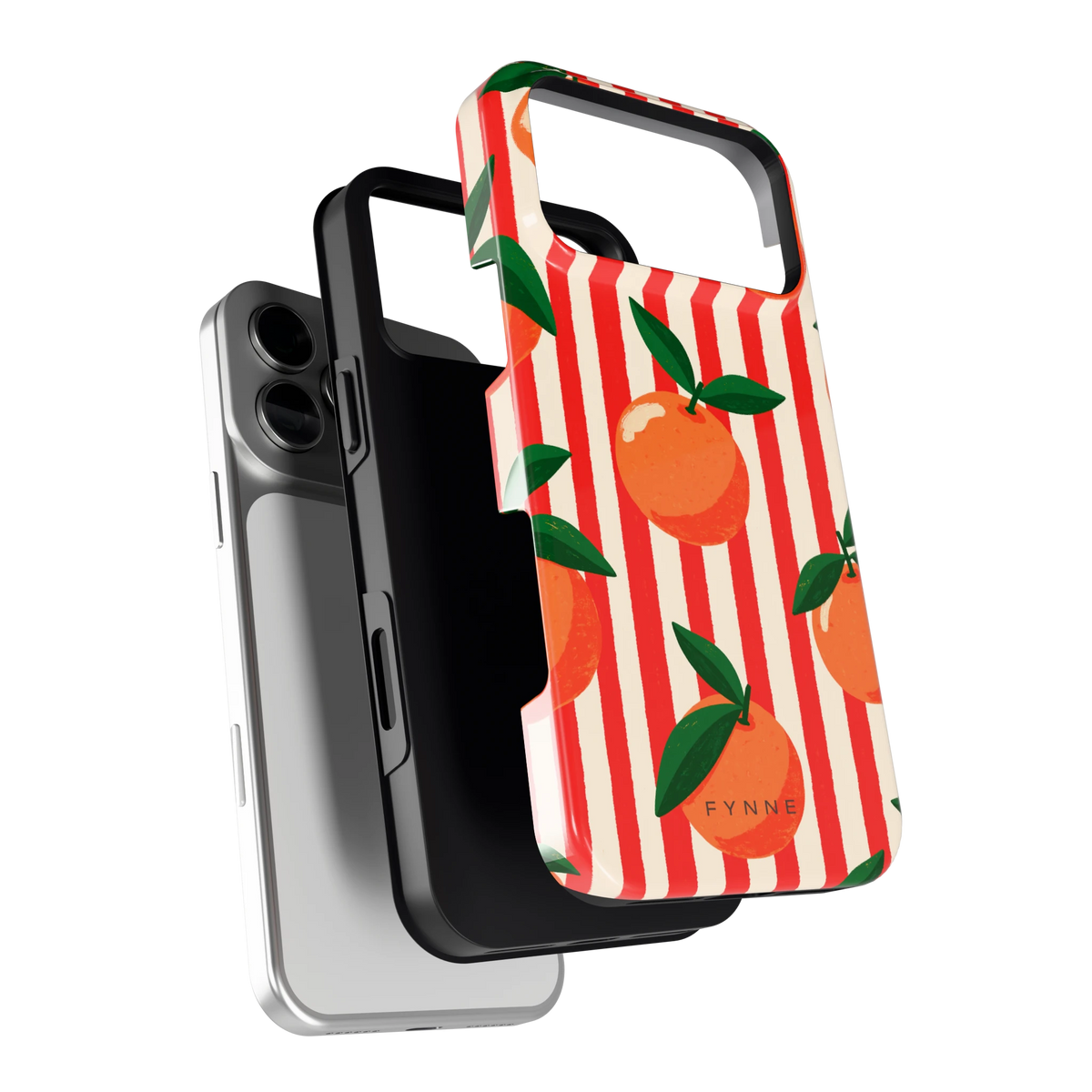 Gestreepte sinaasappels hoesje voor iPhone 18 Pro Max, los van de telefoon