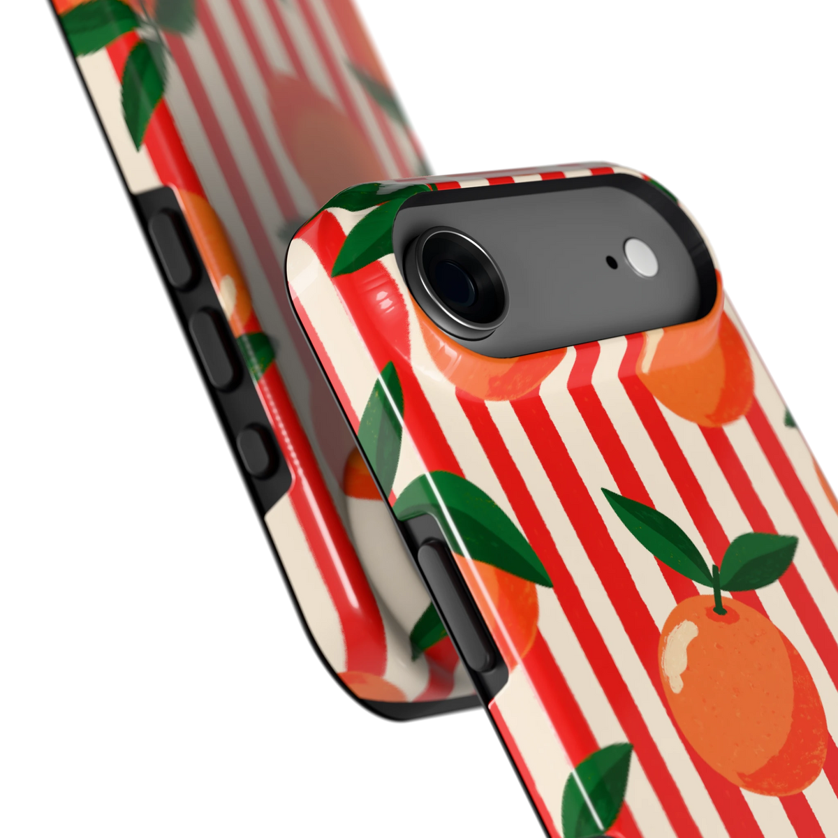 Gestreepte sinaasappels hoesje voor iPhone Air, close-up