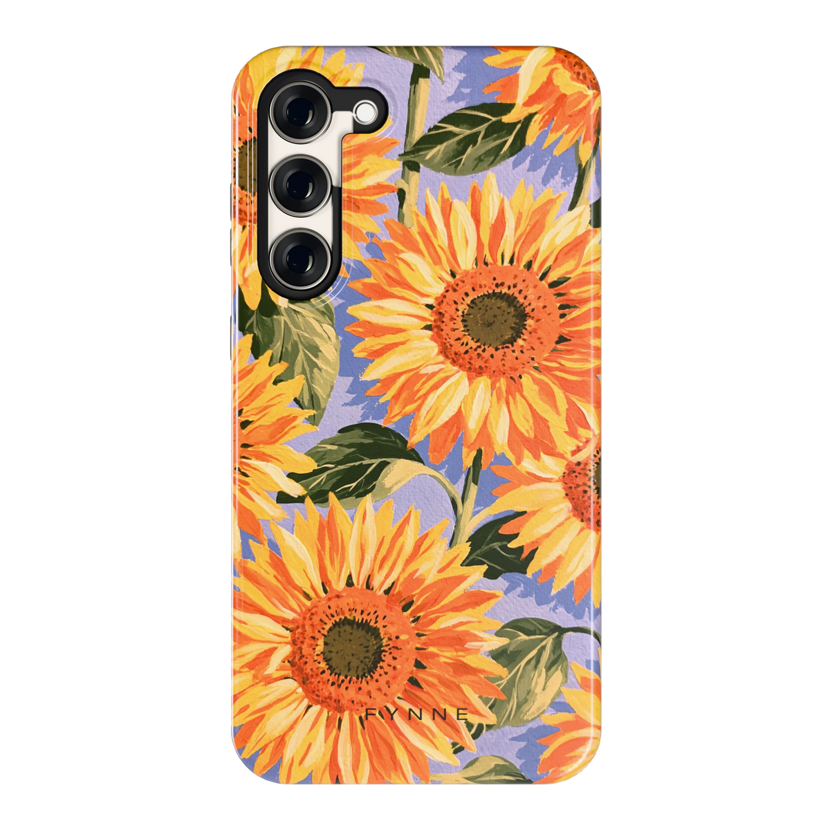 Zonnebloemenveld hoesje voor Galaxy S23+, achterkant