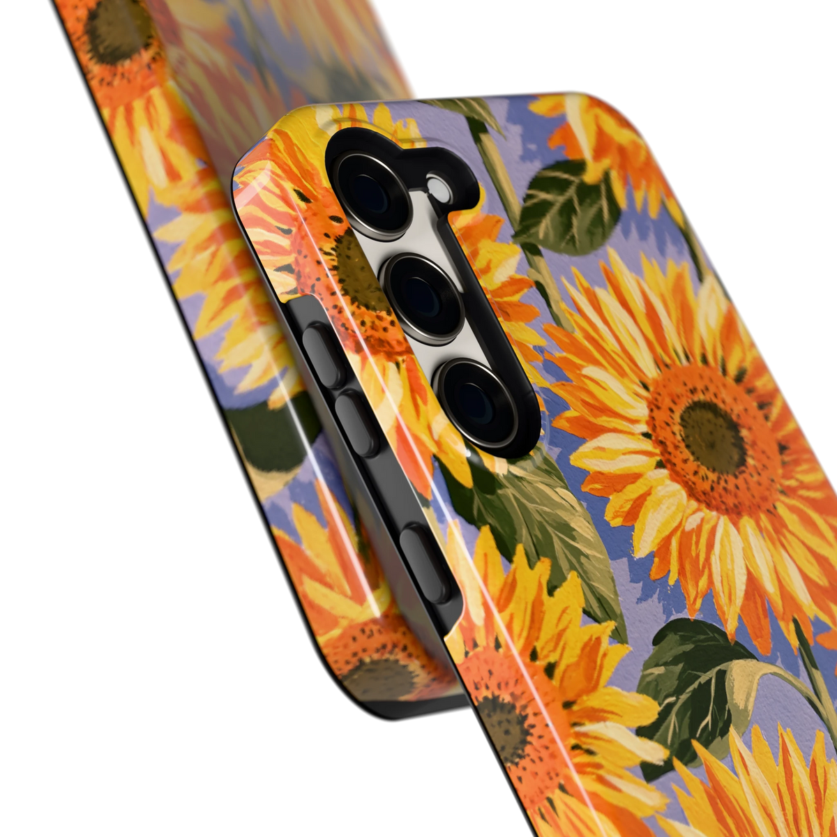 Zonnebloemenveld hoesje voor Galaxy S23+, close-up