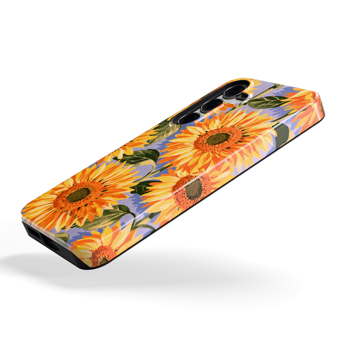 Zonnebloemenveld hoesje voor Galaxy S24, schuin