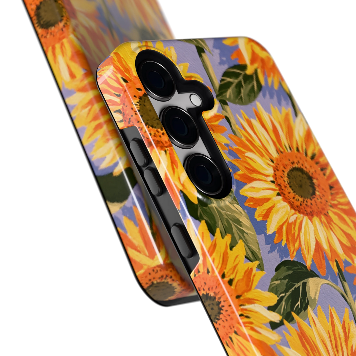 Zonnebloemenveld hoesje voor Galaxy S24+, close-up