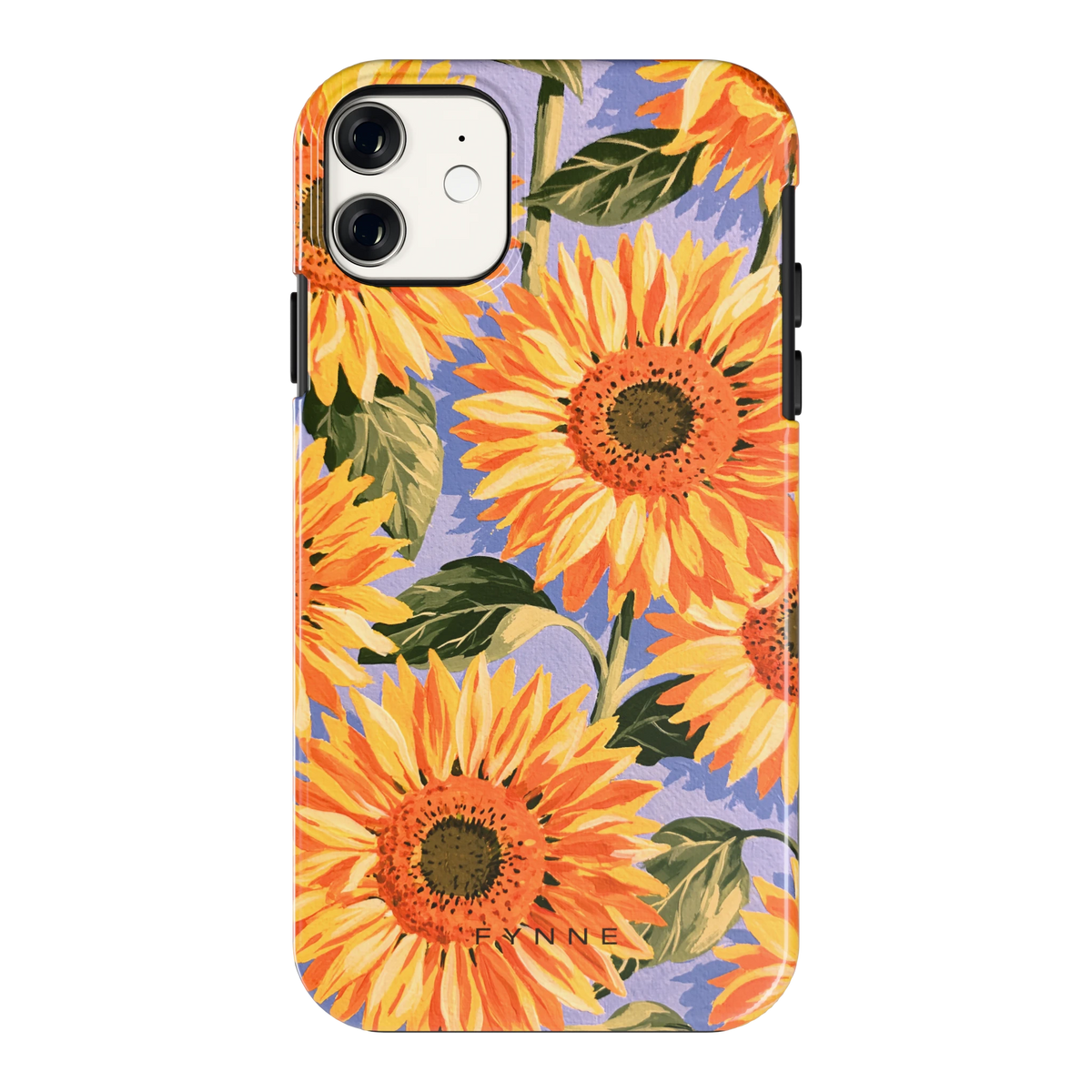 Zonnebloemenveld hoesje voor iPhone 11, achterkant