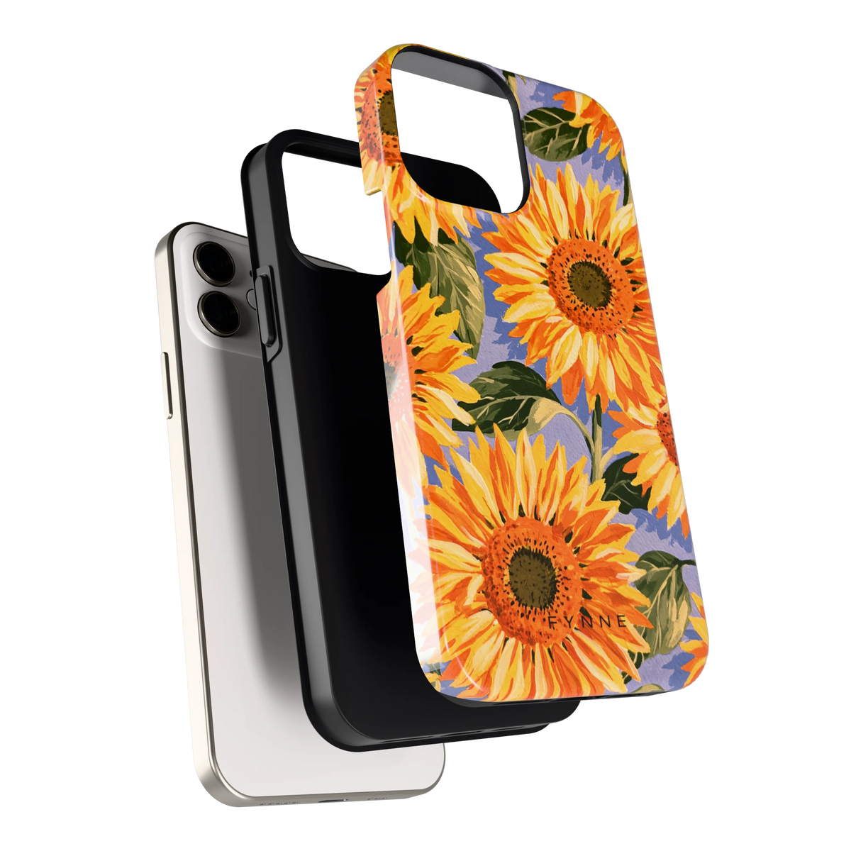 Zonnebloemenveld hoesje voor iPhone 12, los van de telefoon