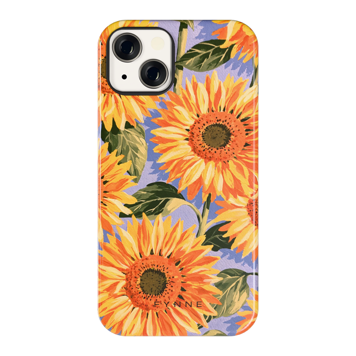 Zonnebloemenveld hoesje voor iPhone 13, achterkant