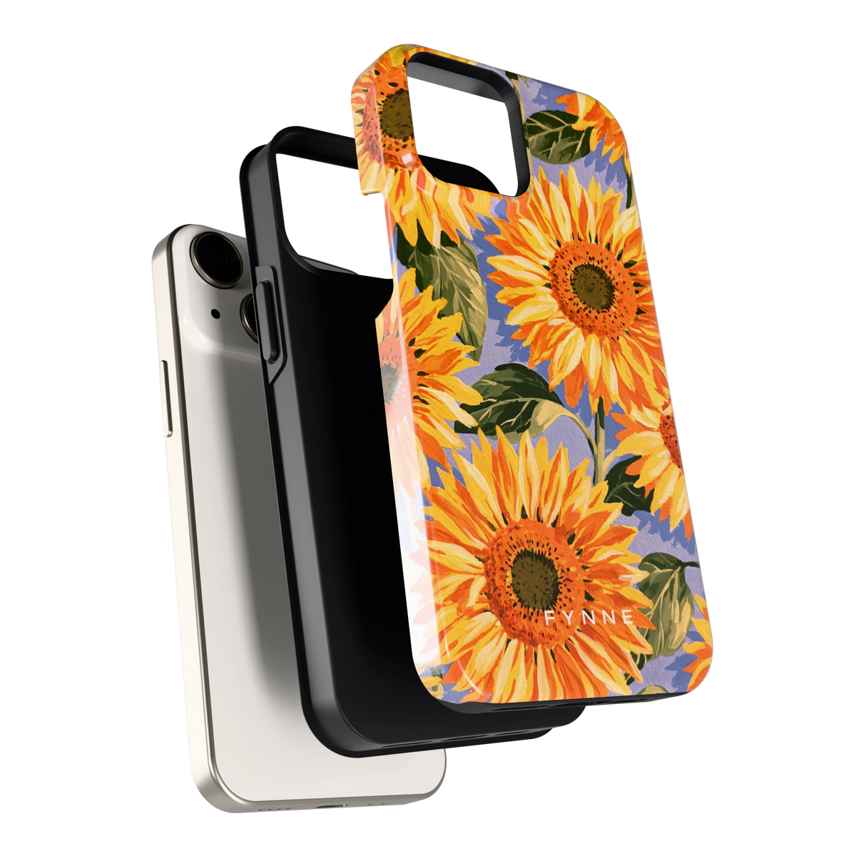 Zonnebloemenveld hoesje voor iPhone 13 mini, los van de telefoon