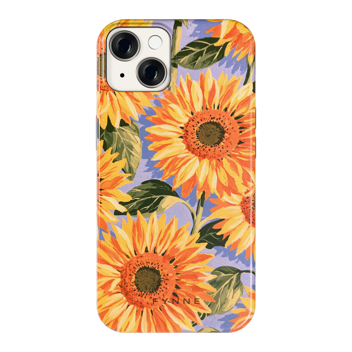 Zonnebloemenveld hoesje voor iPhone 14, achterkant