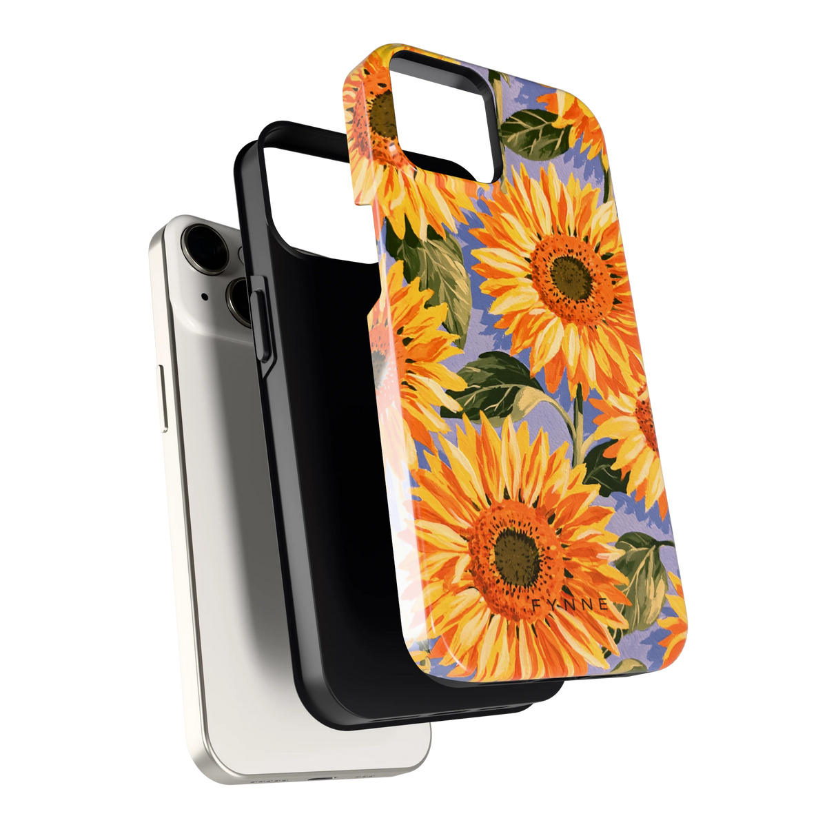 Zonnebloemenveld hoesje voor iPhone 14, los van de telefoon