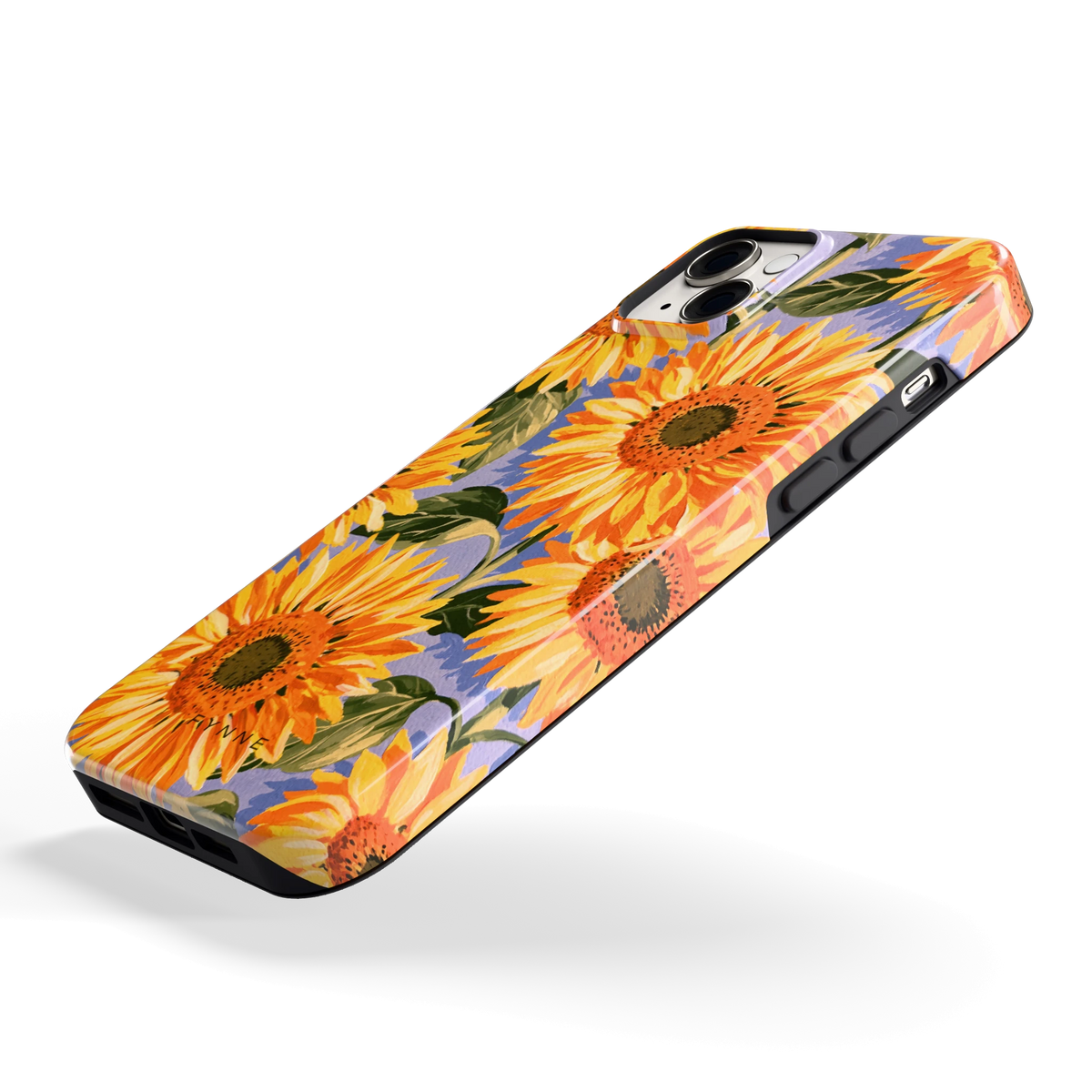 Zonnebloemenveld hoesje voor iPhone 14 Plus, schuin