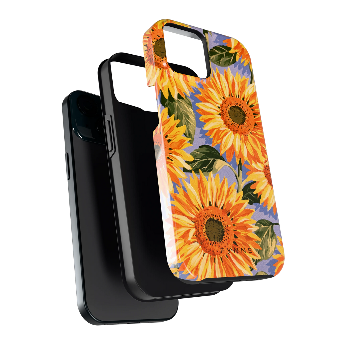 Zonnebloemenveld hoesje voor iPhone 15, los van de telefoon