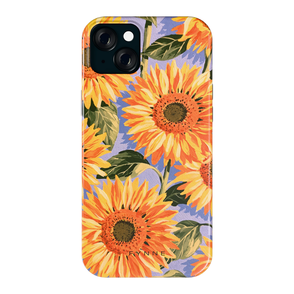 Zonnebloemenveld hoesje voor iPhone 15 Plus, achterkant
