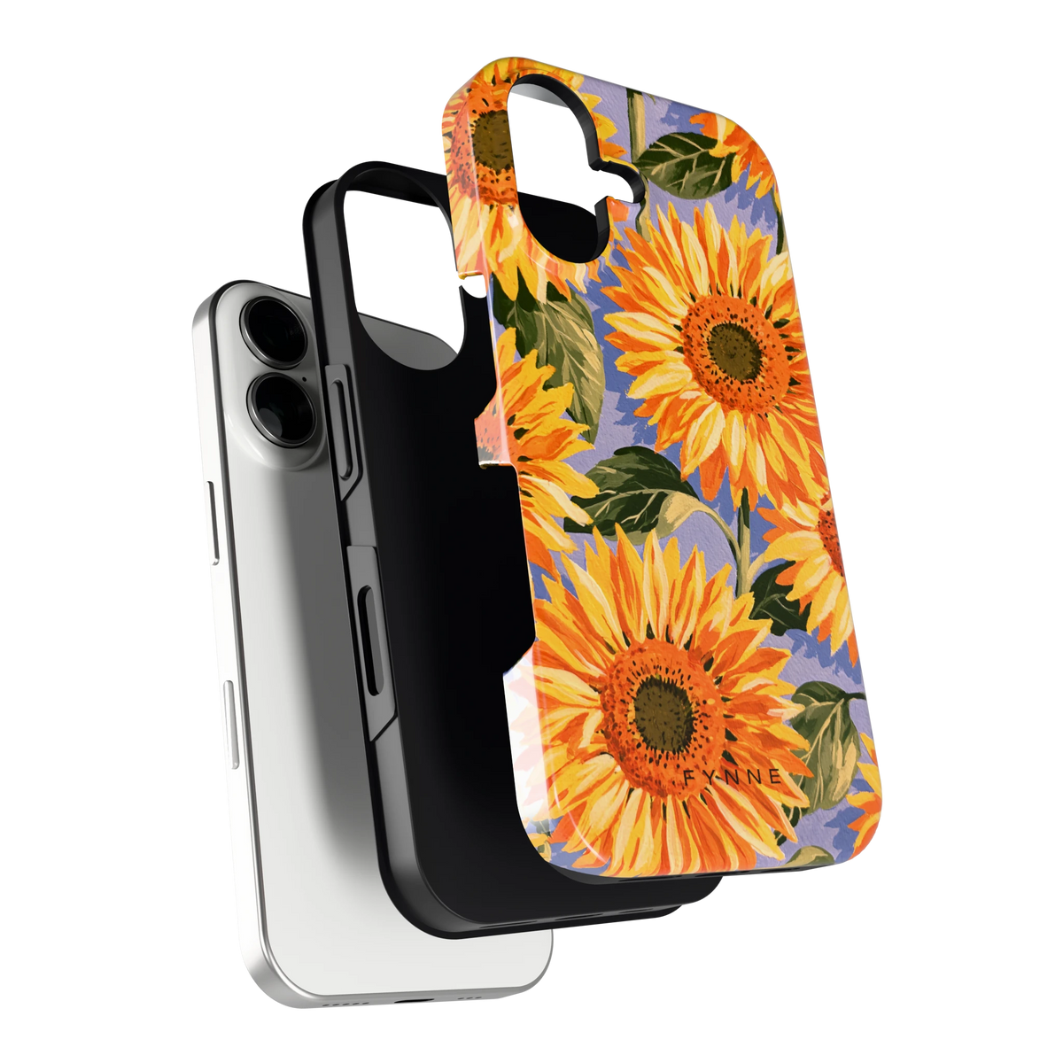 Zonnebloemenveld hoesje voor iPhone 16, los van de telefoon