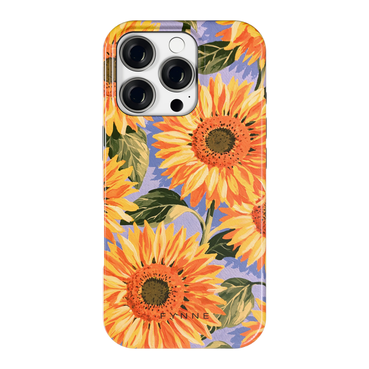 Zonnebloemenveld hoesje voor iPhone 16 Pro, achterkant