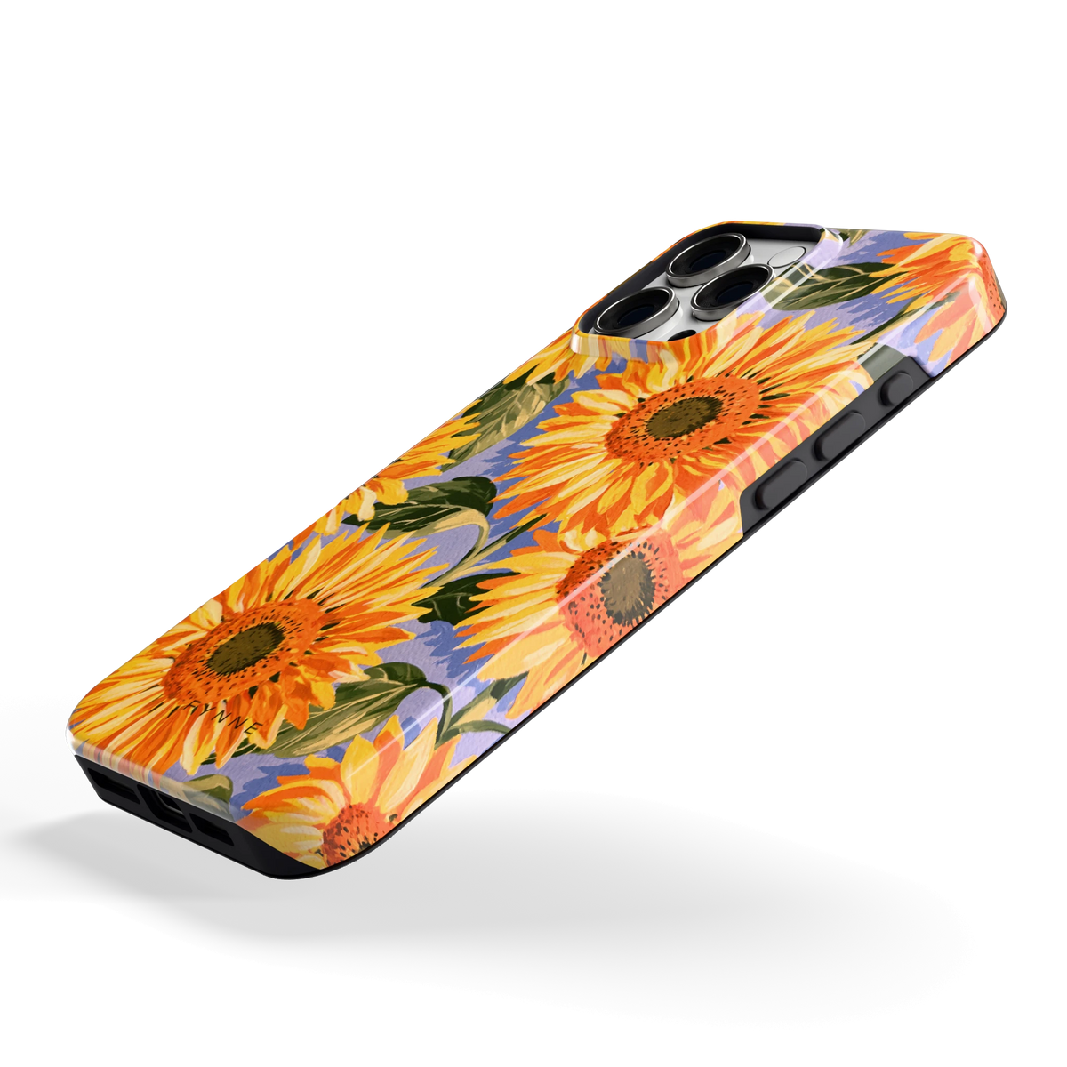 Zonnebloemenveld hoesje voor iPhone 16 Pro Max, schuin