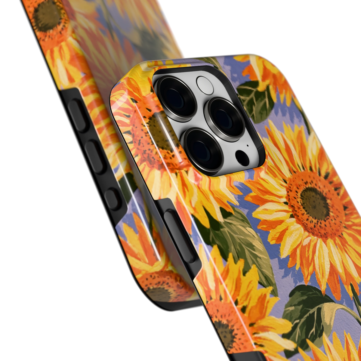 Zonnebloemenveld hoesje voor iPhone 16 Pro Max, close-up