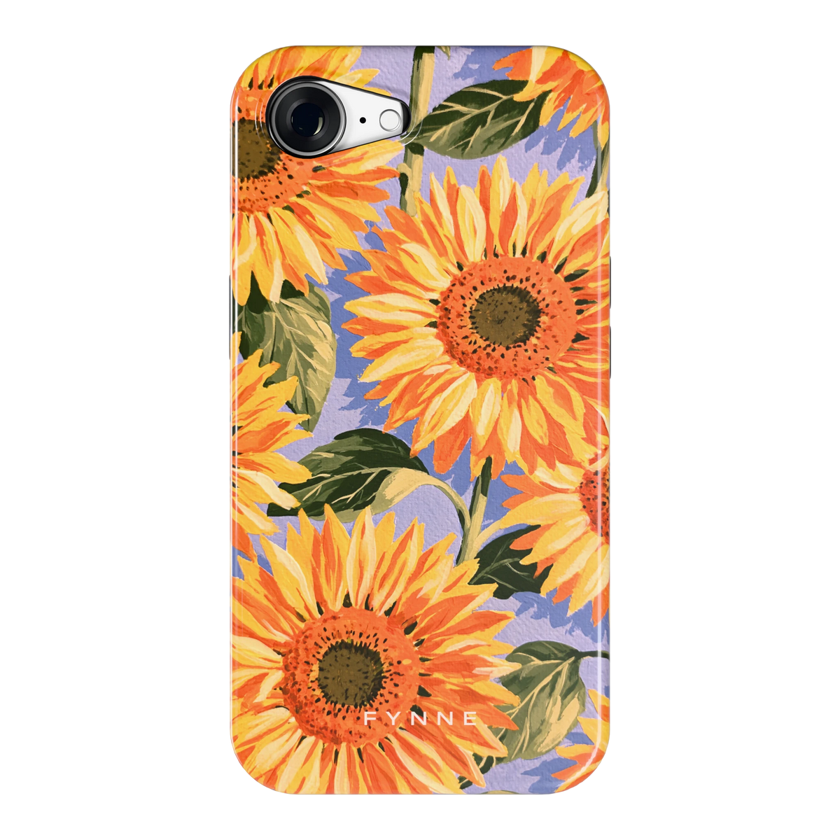 Zonnebloemenveld hoesje voor iPhone 16e, achterkant