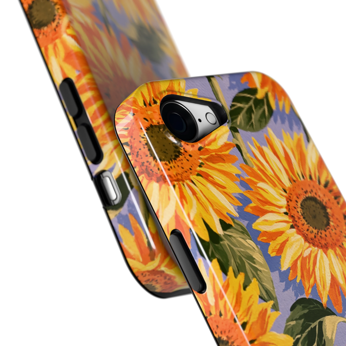 Zonnebloemenveld hoesje voor iPhone 16e, close-up