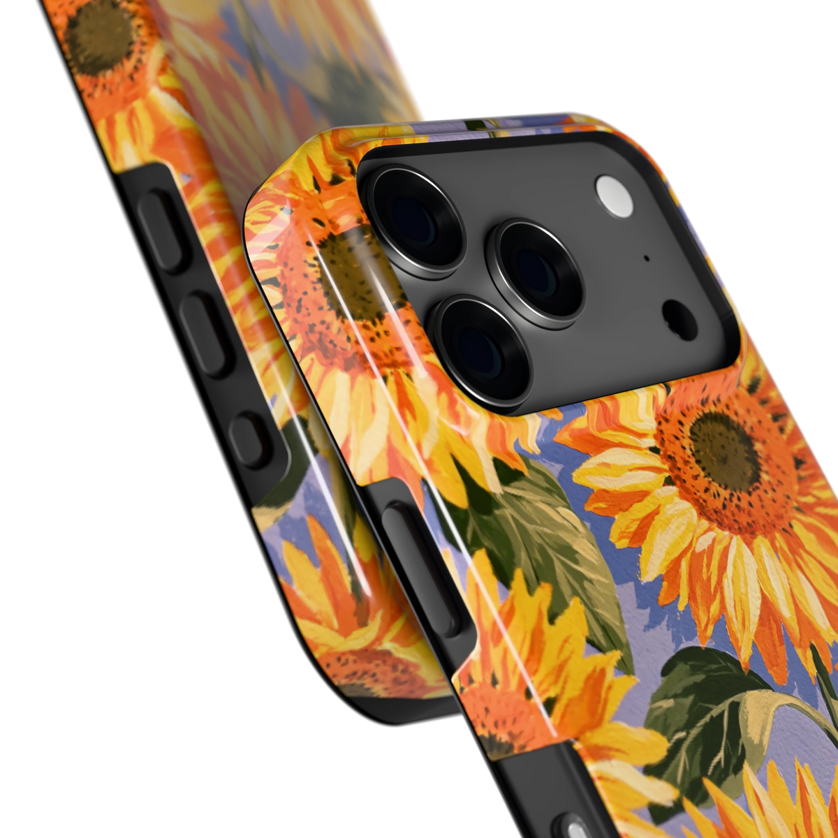 Zonnebloemenveld hoesje voor iPhone 17 Pro, close-up