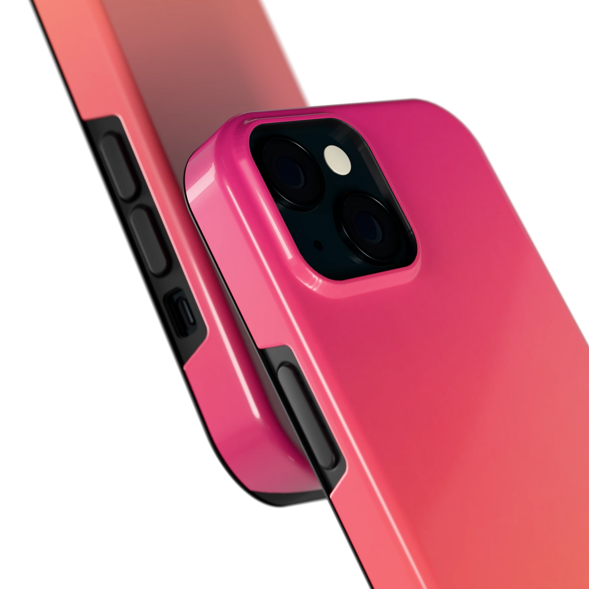 Zonsondergang hoesje voor iPhone 15, close-up
